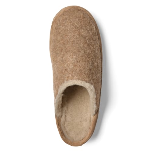 laydown image of Shearling Lined Wool Mule Slipper