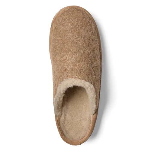 laydown image of Wool Shearling Lined Mule Slipper