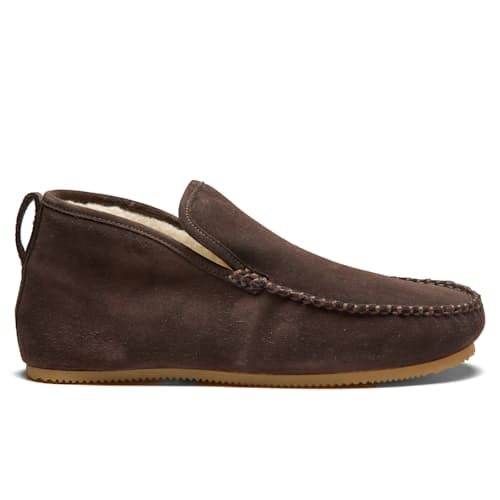 laydown image of Suede Shearling Lined Chukka Slipper