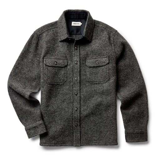 laydown image of The Connor Boucle Overshirt