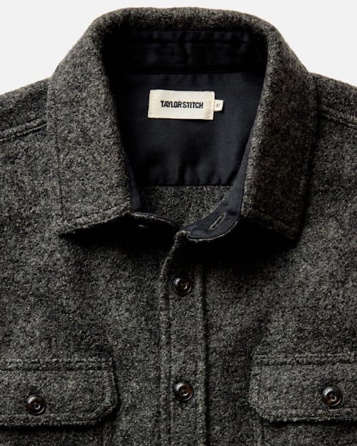 laydown detail image of The Connor Boucle Overshirt