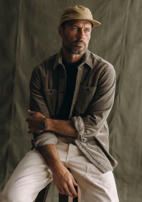 on model image of The Utility Shirt