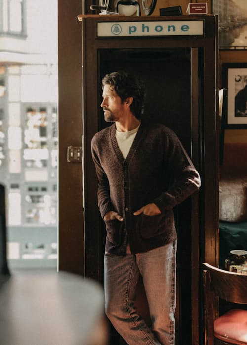 lifestyle image of The Eastmoor V-Neck Cardigan