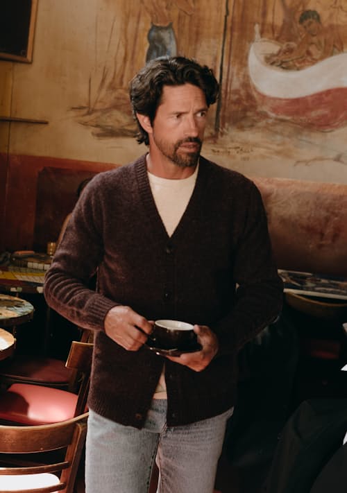 lifestyle image of The Eastmoor V-Neck Cardigan