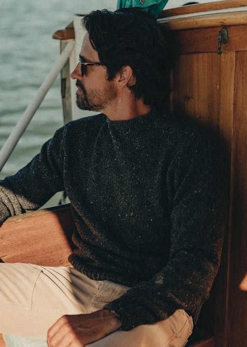 lifestyle image of The Seafarer Donegal Sweater
