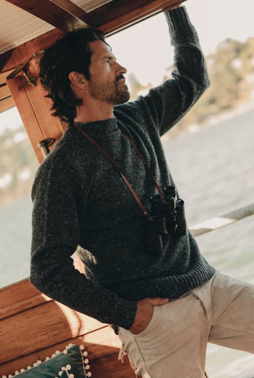 lifestyle image of The Seafarer Donegal Sweater
