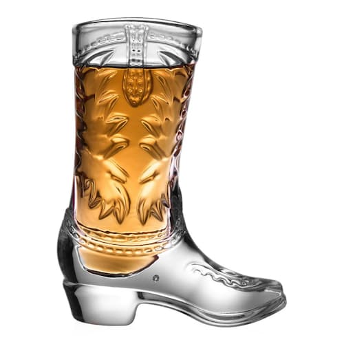 laydown image of Cowboy Boot Shot Glasses - Set of 6