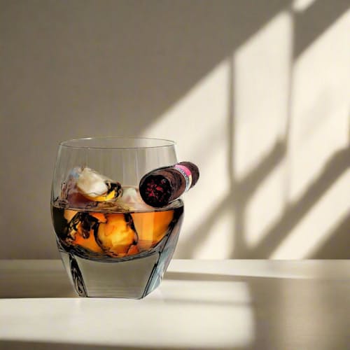 laydown detail image of Arturo Cigar Whiskey Tumbler - Set of 2