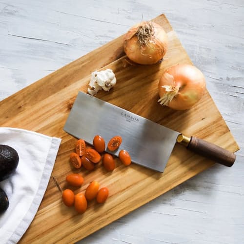 laydown detail image of 8" Chinese Vegetable Cleaver