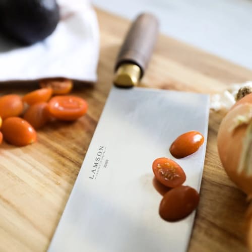 laydown detail image of 8" Chinese Vegetable Cleaver