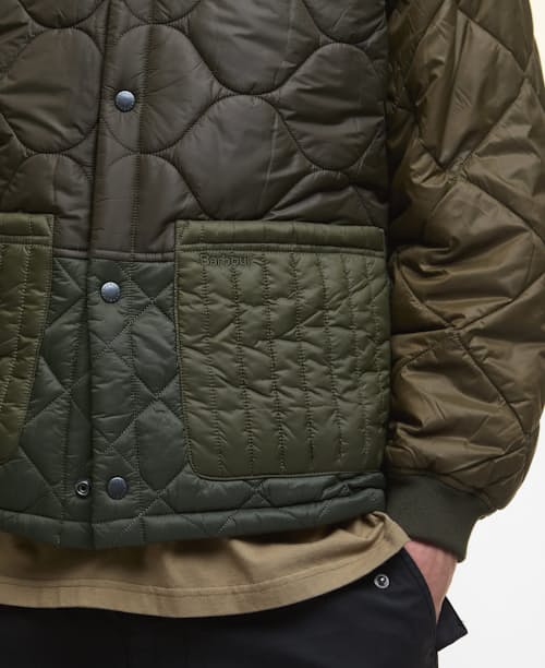 on model image of Cording Quilted Bomber Jacket