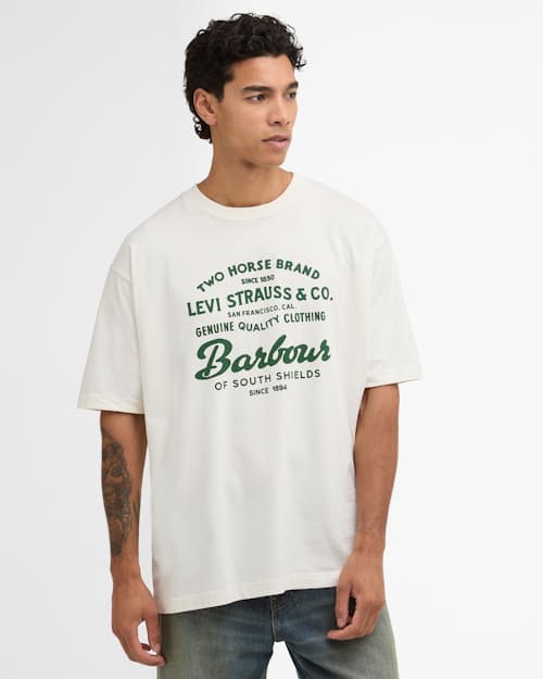 on model image of Barbour x Levi's Graphic T-Shirt