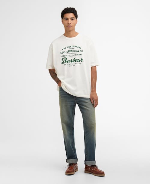 on model image of Barbour x Levi's Graphic T-Shirt
