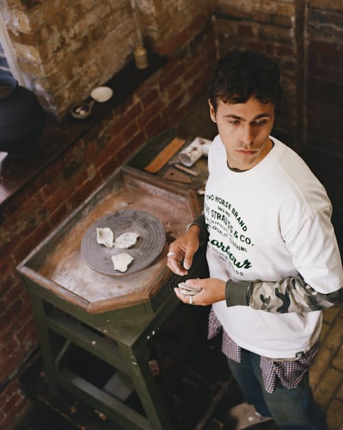 lifestyle image of Barbour x Levi's Graphic T-Shirt