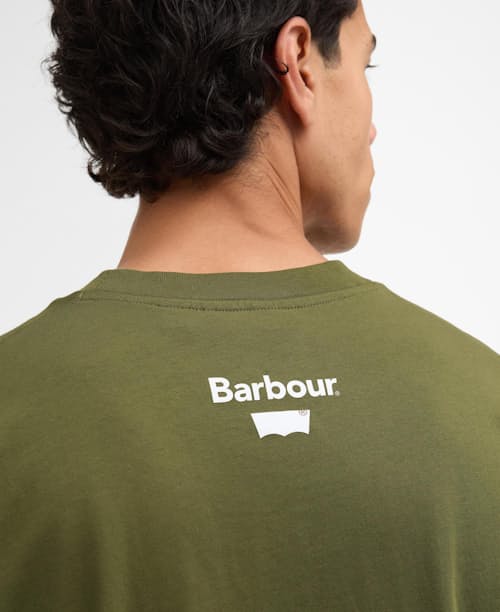 on model image of Barbour x Levi's Graphic T-Shirt