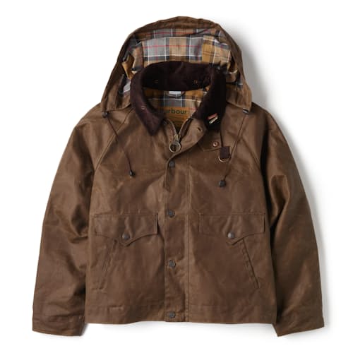 laydown image of Barbour x Levi's Spey Waxed Jacket
