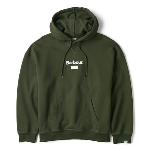 laydown image of Barbour x Levi's Graphic Hoodie
