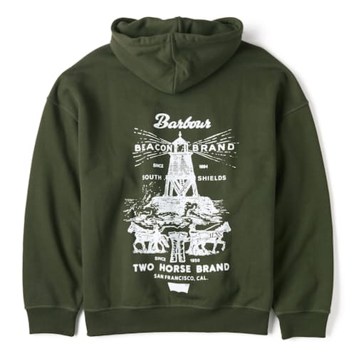 laydown image of Barbour x Levi's Graphic Hoodie