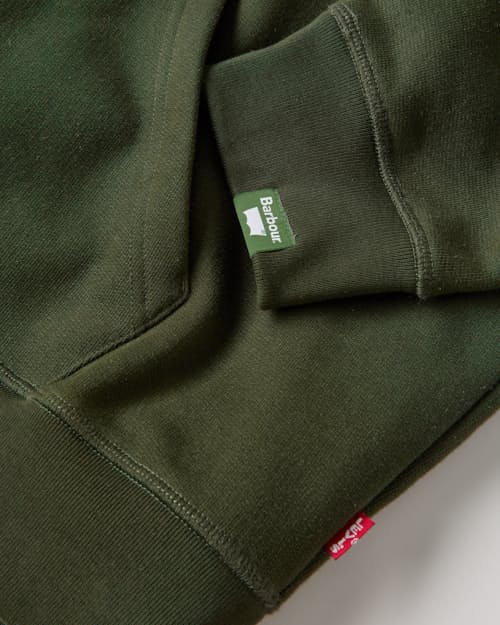 laydown detail image of Barbour x Levi's Graphic Hoodie