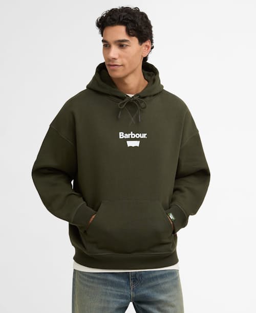 on model image of Barbour x Levi's Graphic Hoodie
