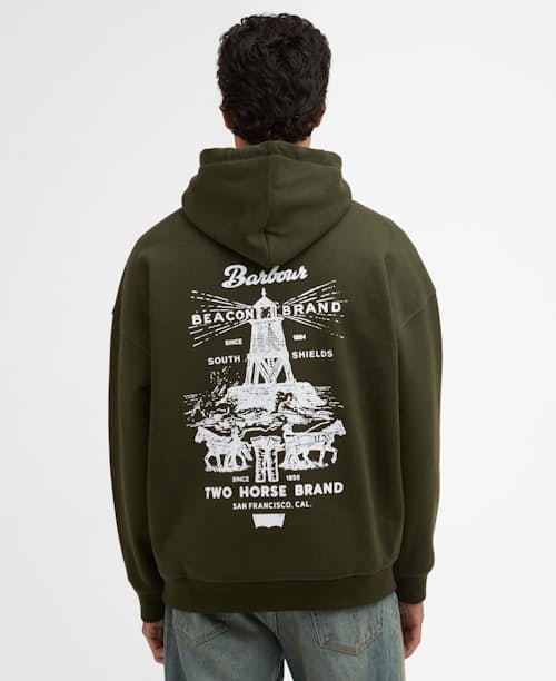on model image of Barbour x Levi's Graphic Hoodie