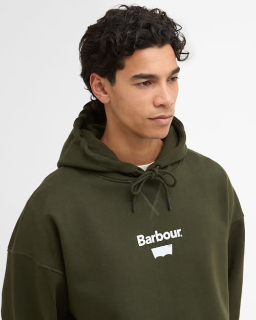on model image of Barbour x Levi's Graphic Hoodie