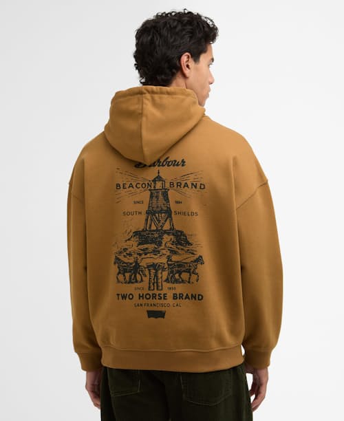 on model image of Barbour x Levi's Graphic Hoodie