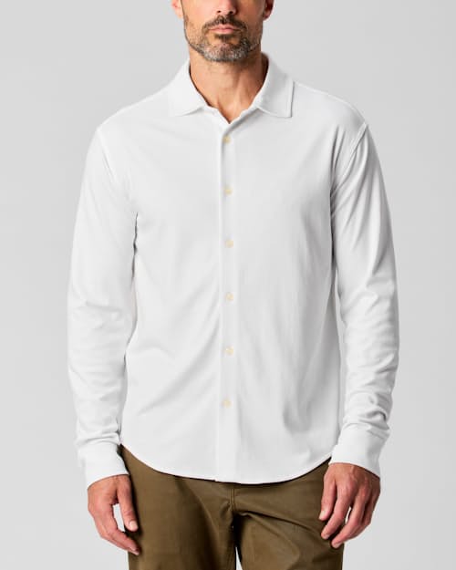 on model image of Aloeknit Long Sleeve Shirt