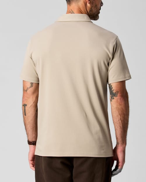 on model image of Aloeknit Polo Shirt