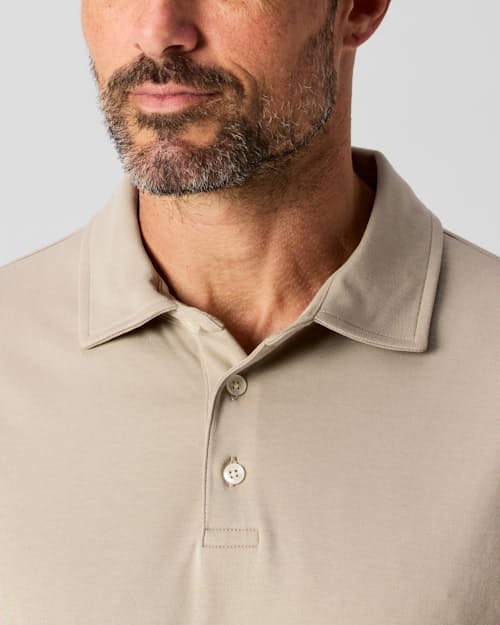 on model image of Aloeknit Polo Shirt