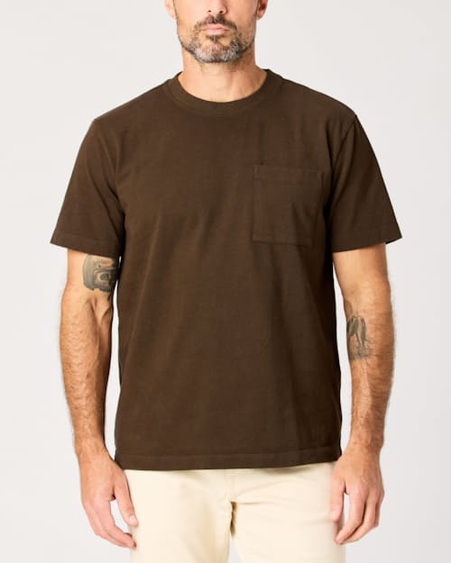 lifestyle image of American Heavyweight Pocket T-Shirt