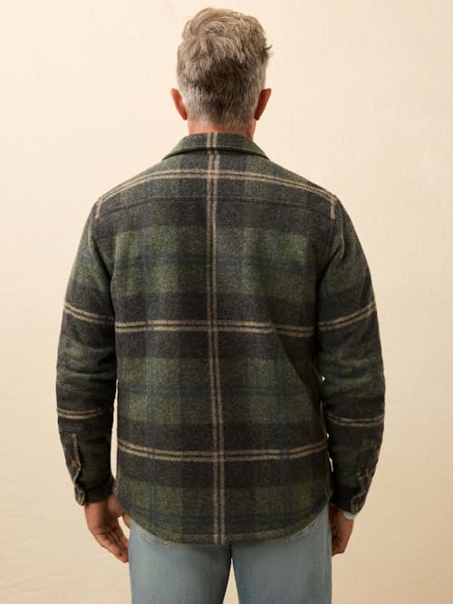 on model image of Range Fleece Lined Shirt Jacket