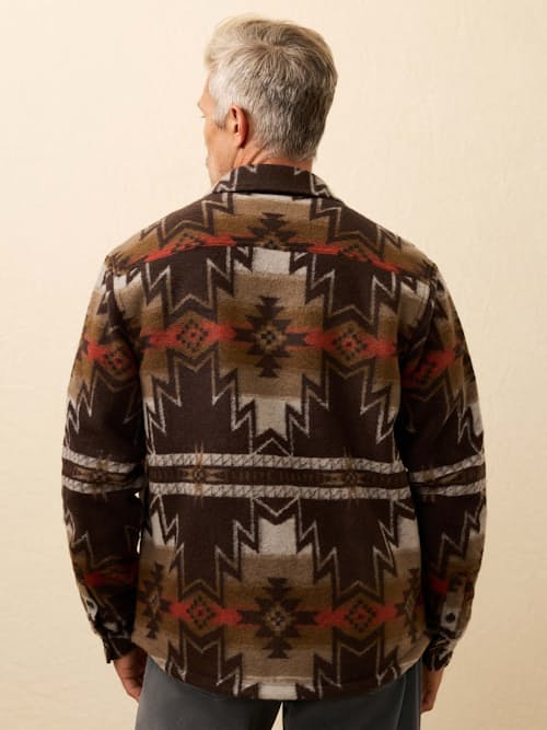 on model image of Range Fleece Lined Shirt Jacket