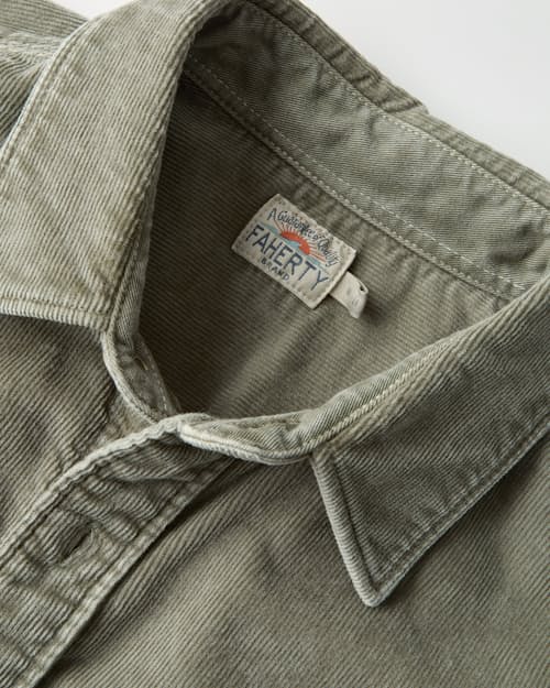 laydown detail image of Stretch Terry Corduroy Workshirt