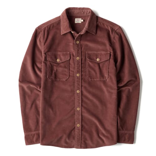 laydown image of Stretch Terry Corduroy Workshirt