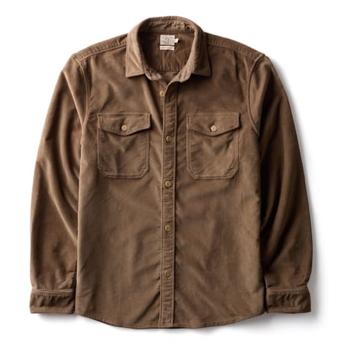 laydown image of Stretch Terry Corduroy Workshirt