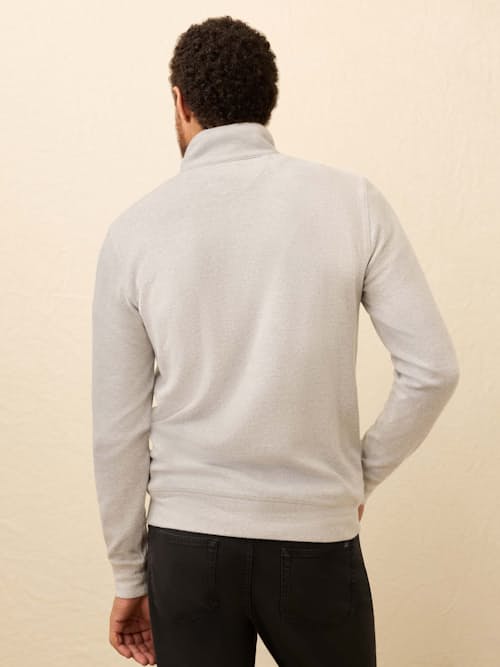 on model image of Legend Quarter Zip Sweater