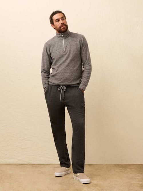 on model image of Legend Quarter Zip Sweater