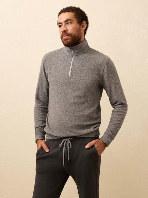 on model image of Legend Quarter Zip Sweater
