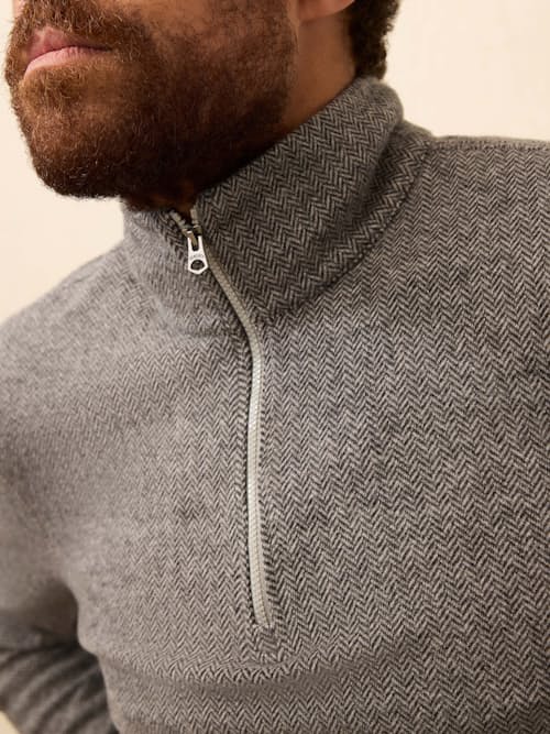 laydown detail image of Legend Quarter Zip Sweater