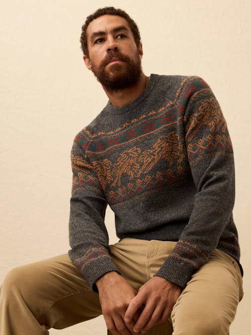 on model image of Donegal Crew Sweater