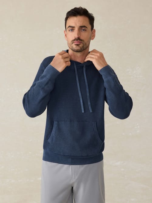 on model image of Sunwashed Sweater Hoodie