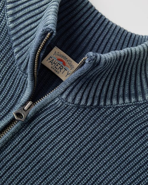 laydown detail image of Sunwashed Quarter Zip Sweater