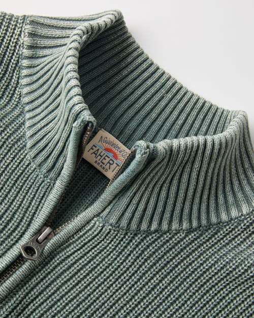 laydown detail image of Sunwashed Quarter Zip Sweater