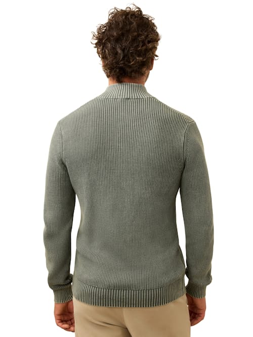 on model image of Sunwashed Quarter Zip Sweater