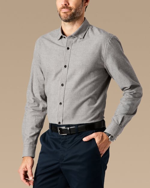 lifestyle image of Brushed Woven Dress Shirt