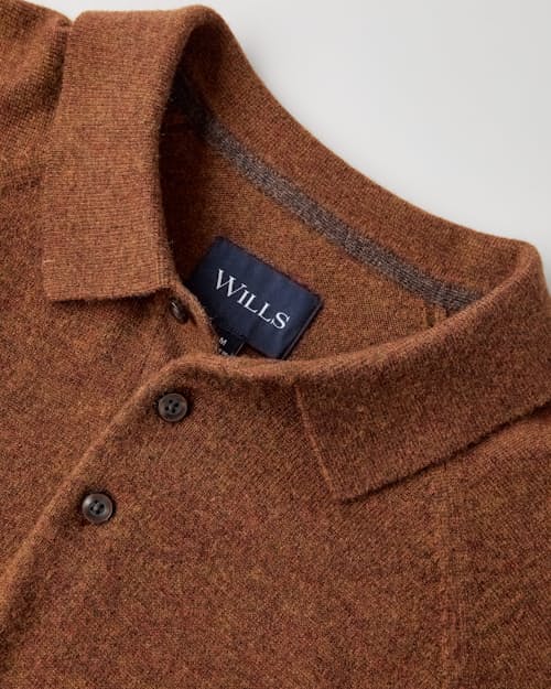 laydown detail image of EasyCash Merino Long Sleeve Polo
