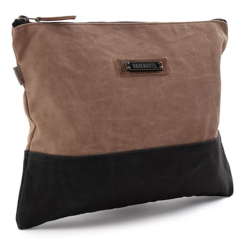 laydown image of Neelum Large Zipper Pouch - Khaki