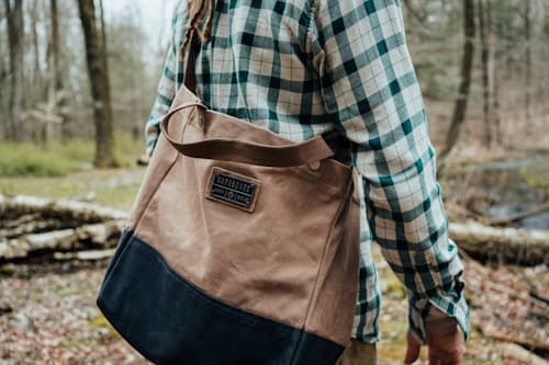 lifestyle image of Neelum Market Tote Bag - Khaki