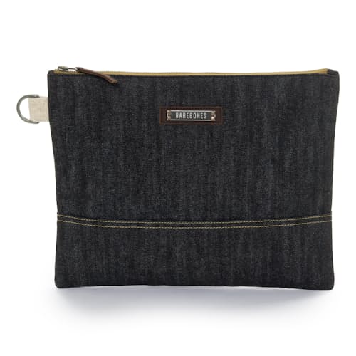 laydown image of Neelum Large Zipper Pouch - Denim